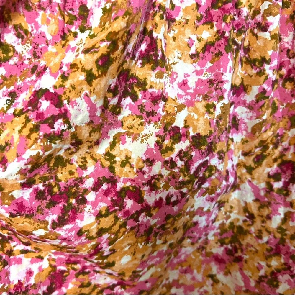 J.Crew 2X Smocked puff-sleeve midi dress faded floral cottage core preppy fem - Picture 11 of 17